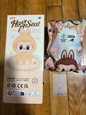 POP MART Have A Seat Labubu Plush Blind Box - Hehe